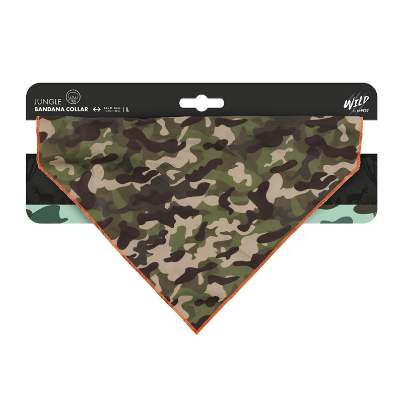 M-Pets Wild Jungle Bandana Collar For Dog And Cat, Large (2.5 x 41 -56 cm)