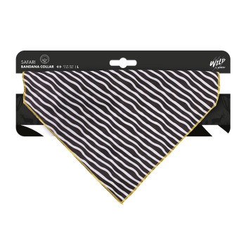 M-Pets Wild Safari Bandana Collar, For Dog, Large (2.5 x 41 -56 cm), Black/White