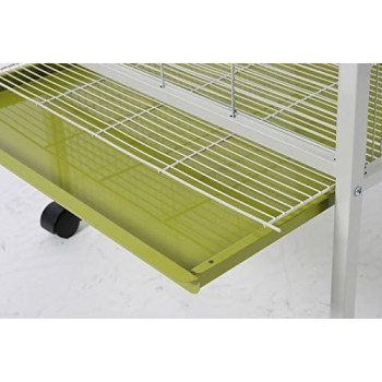 Zolux Jade Indoor/Outdoor Aviary For Exotic Bird/Crocheted Spout, Olive