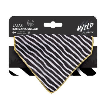 M-Pets Wild Safari Bandana Collar, For Dog, Small (1.5 x 24 -30 cm), Black/White