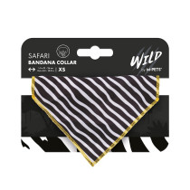 M-Pets Wild Safari Bandana Collar, For Dog, XS (1.5 x 21 -26 cm), Black/White