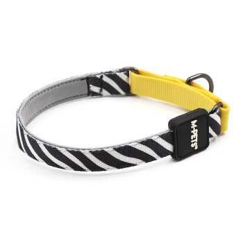 M-Pets Wild Safari Collar Medium, For Dog, Medium (2 x 31-40 cm), Black/White