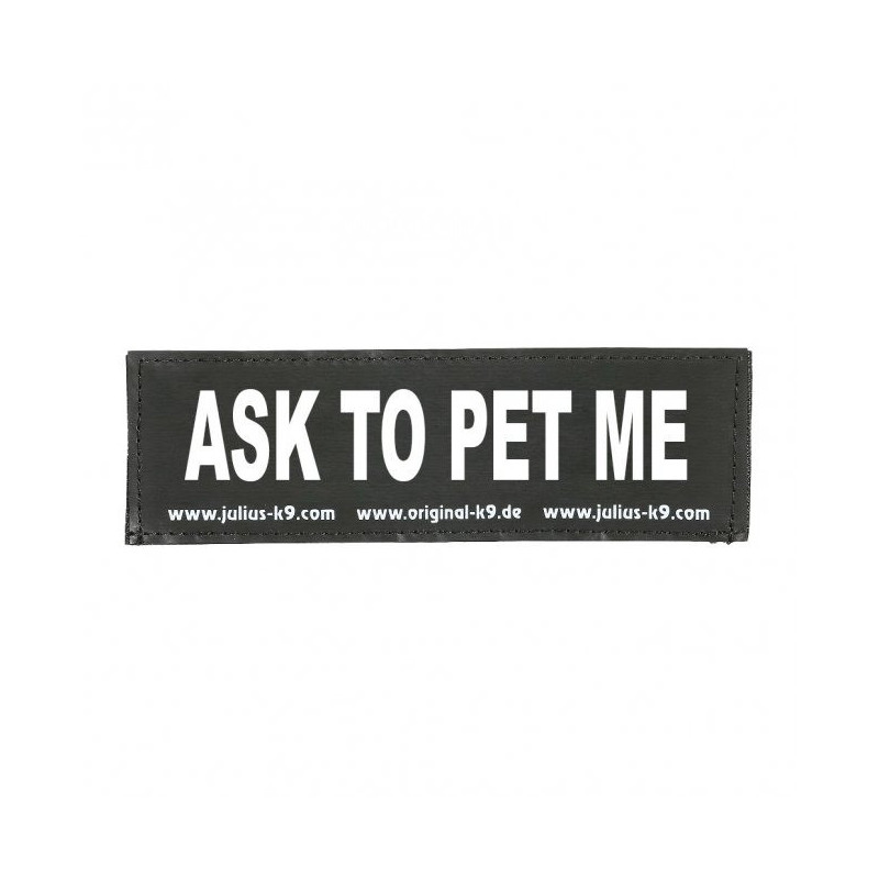 Julius-K9 Ask To Pet Me Patch, Black/White, Size Large