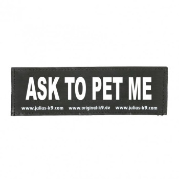 Julius-K9 Ask To Pet Me Patch, Black/White, Small Size