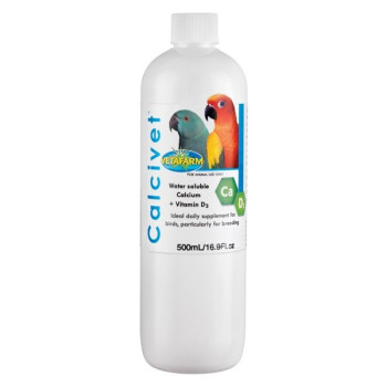 Vetafarm Avian Calcivet Water Solution Calcium Plus Vitamin D3 For Birds, 500 ml