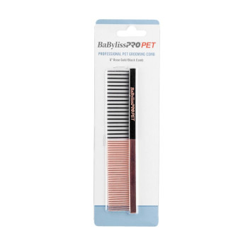 Babyliss Pro Pet Professional Pet Comb, Rose-Gold/Black, Small, 6 Inch