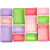 Homesmiths 4-tier Toy Storage Organizer For Kids and 12 Pastel Colors Plastic Bins, Multicolour