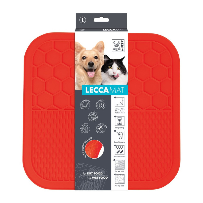 M-Pets Lecca Mat For Dog And Cat Red, Large (30 x 30 x 1 Cm)