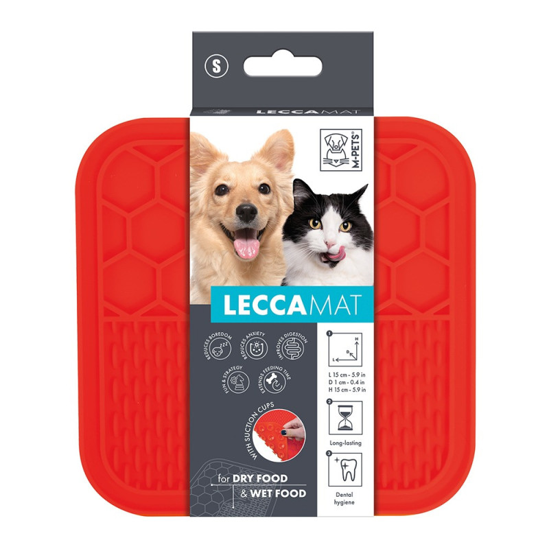 M-Pets Lecca Mat For Dog And Cat Red, Small (15 x 15 x 1 Cm)