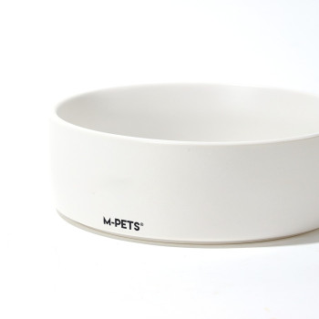 M-Pets Opera Ceramic Bowls With Bamboo Stand White, 2X 850Ml