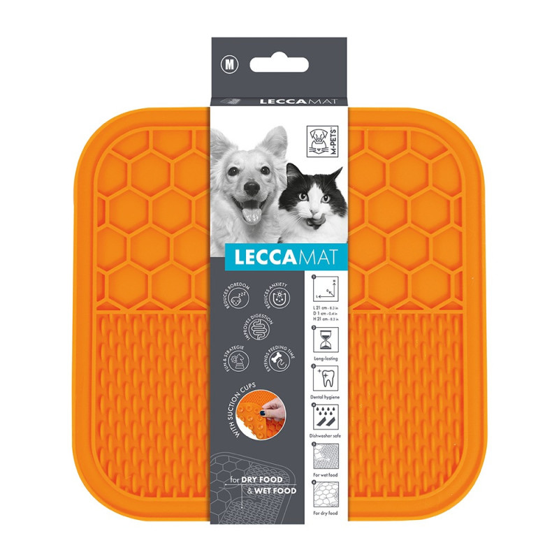 M-Pets Lecca Mat For Cat And Dog Orange, Medium (21 x 21 x 1 Cm)