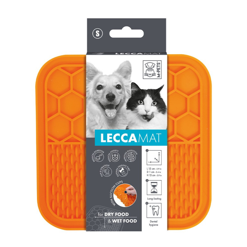 M-Pets Lecca Mat For Cat And Dog Orange, Small (15 x 15 x 1 Cm)