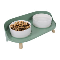 M-Pets Altitude Double Raised Pet Bowl, Antislip And Stainless, 1.123L