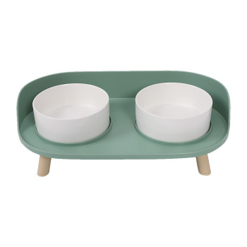 M-Pets Altitude Double Raised Pet Bowl, Antislip And Stainless, 1.123L