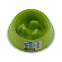 M-Pets Melamine High Back Slow Down Bowl For Dog, 250Ml (Green)