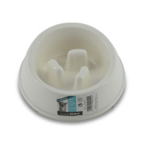 M-Pets Melamine High Back Slow Down Bowl For Dog, 250Ml (White)