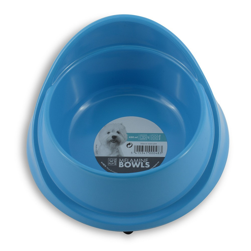 M-Pets Melamine Single Fashion Bowl For Dog, 450Ml (Blue)