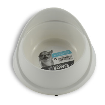 M-Pets Melamine Single Fashion Bowl For Dog, 300Ml (White)