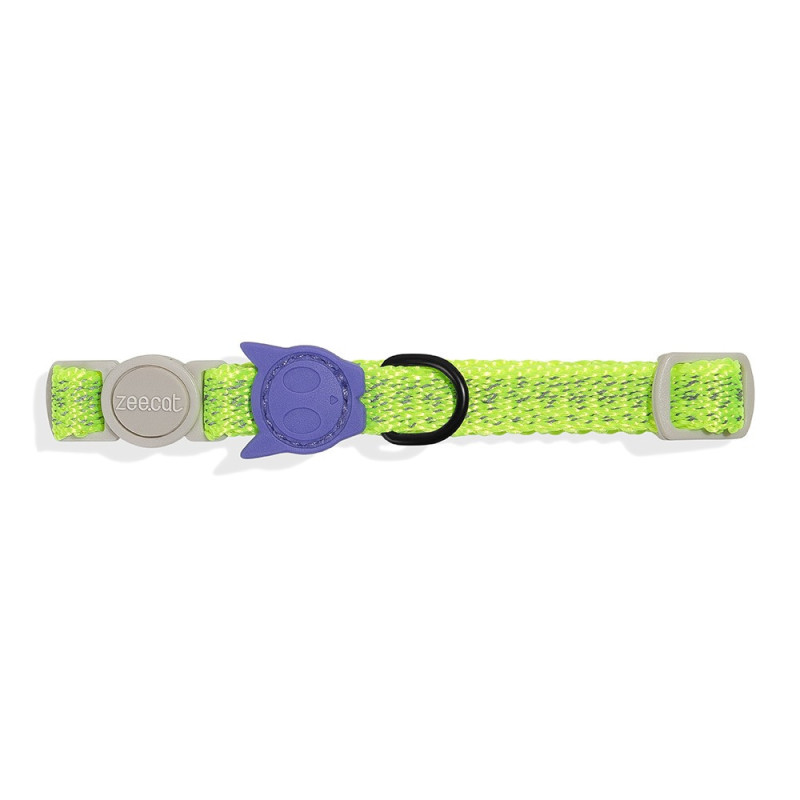 Zee.Cat Nox Lumen Cat Collar Adjustable Fit, For Cat, Lemon Green