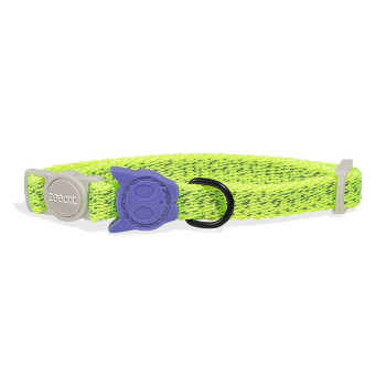Zee.Cat Nox Lumen Cat Collar Adjustable Fit, For Cat, Lemon Green