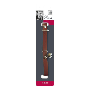 M-Pets Caruso Cat Collar With Bell One Size Fits All, Brown