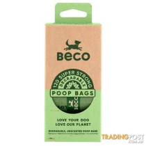 Beco Super Strong Degradable Unscented Poop Bags For Dogs, 120 Pcs
