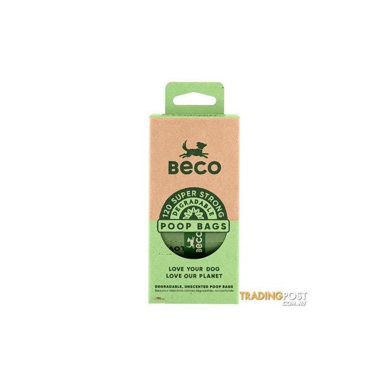 Beco Super Strong Degradable Unscented Poop Bags For Dogs, 120 Pcs