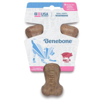 Benebone Wishbone Puppy Dog Chew Toy For Softer Modest Chewers, Bacon Flavour, Small, Brown