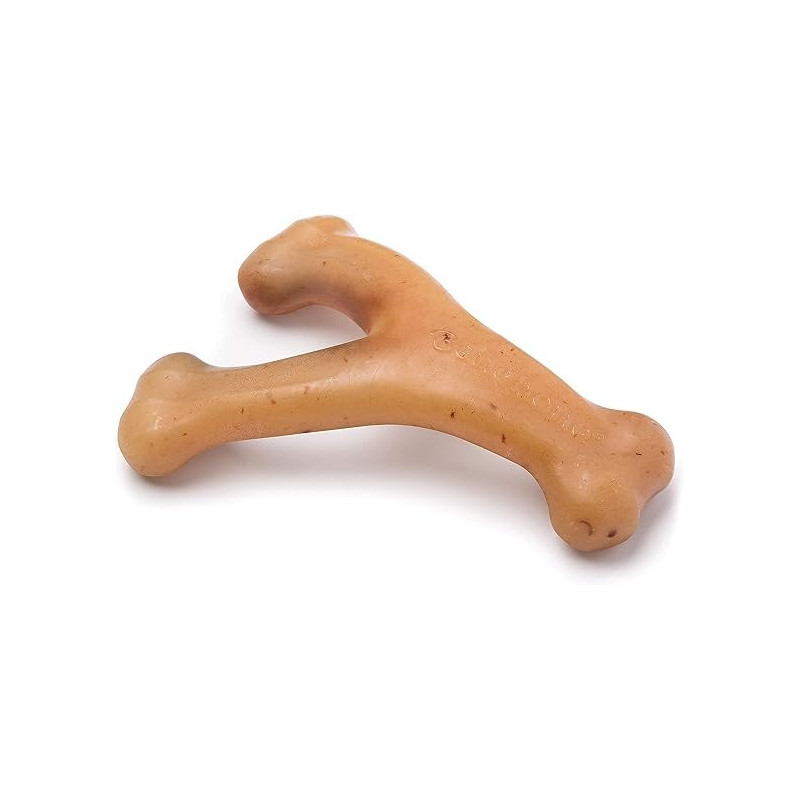Benebone Wishbone Dog Chew Toy For Aggressive Chewer Chicken Flavour, Small, Brown