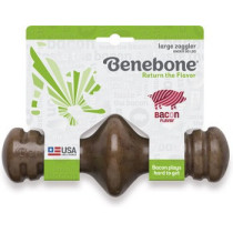 Benebone Zaggler Rolling Dog Chew Toy For Aggressive Chewer Bacon Flavour, Large, Brown