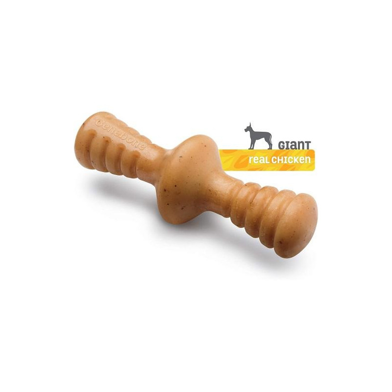 Benebone Zaggler Rolling Dog Chew Toy For Aggressive Chewer, Chicken Flavour, Giant, Brown