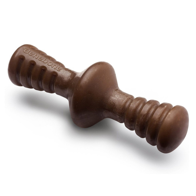 Benebone Zaggler Rolling Dog Chew Toy For Aggressive Chewer, Peanut Butter Flavour, Giant, Brown