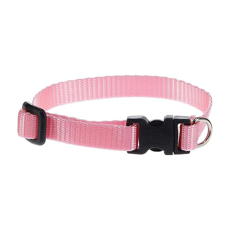 Lupinepet 8-12 Inch Basics Adjustable Collar, 1/2 Inch Width For Small Dogs, Pink
