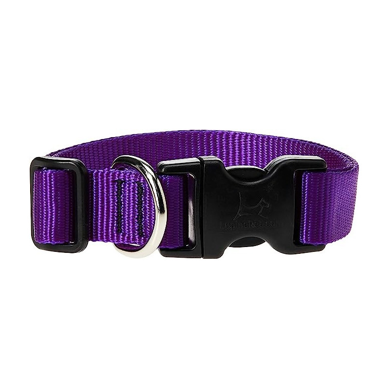 Lupinepet 12-20 Inch Basics Adjustable Collar, 1 Inch Width For Big Dogs, Purple