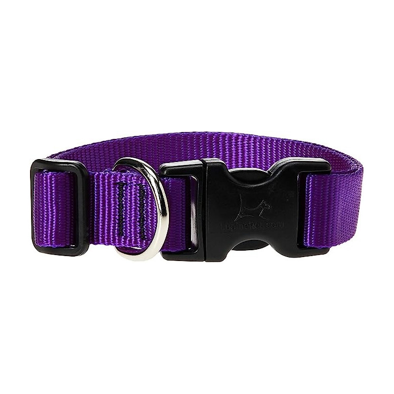Lupinepet 16-28 Inch Basics Adjustable Collar, 1 Inch Width For Big Dogs, Purple