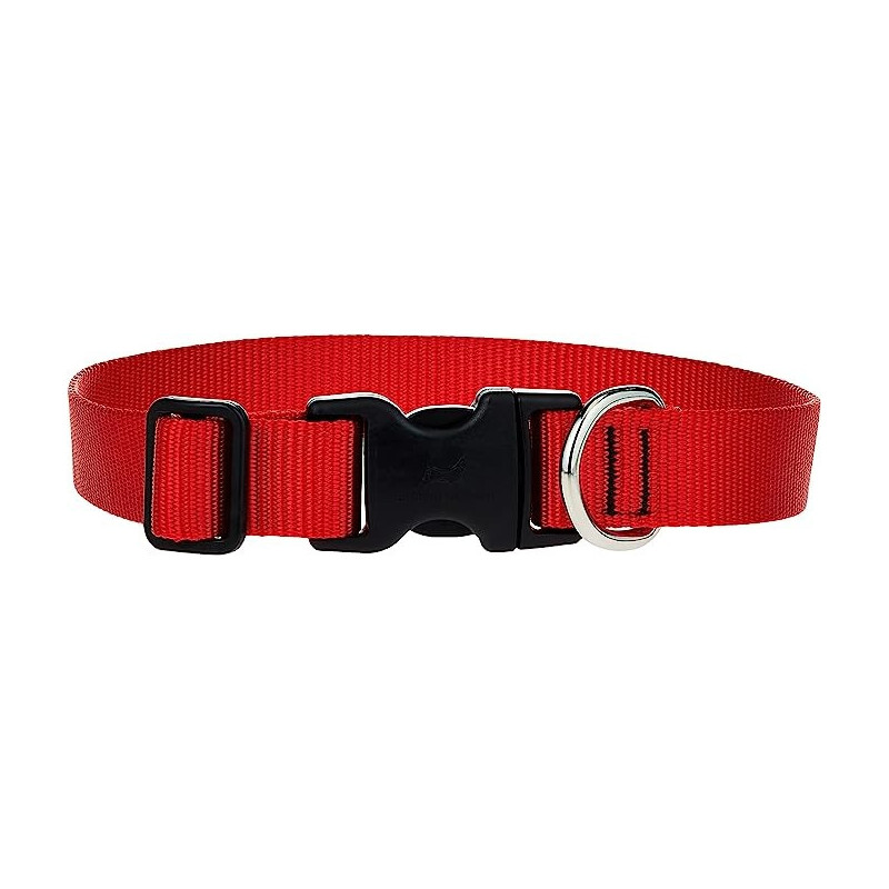Lupinepet 12-20 Inch Basics Adjustable Collar, 1 Inch Width For Large Dogs, Red