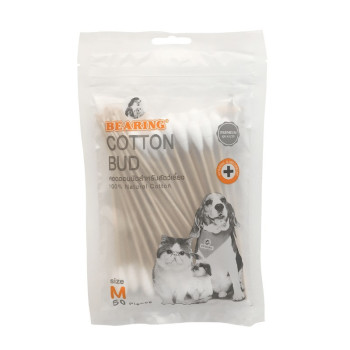 Bearing Natural Cotton Bud For Pets, Medium, 50 Pieces