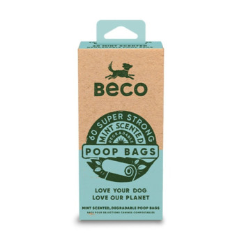 Beco Bags Mint Scented Super Strong Poop Bags, 60 Pieces