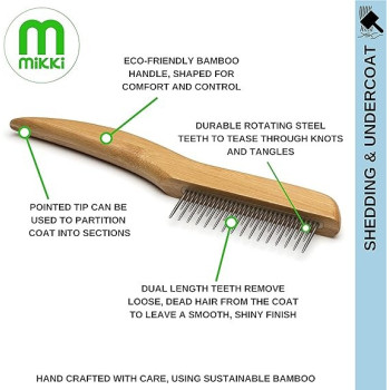 Mikki Bamboo Anti-Tangle Comb Eco-Friendly Material, Shedding