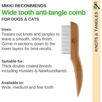 Mikki Bamboo Anti-Tangle Comb Eco-Friendly Material, Wide