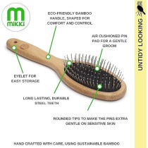 Mikki Bamboo Ball Pin Brush, For Grooming Dog And Cat, Small