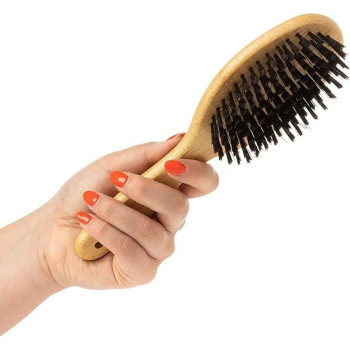 Mikki Bamboo Bristle Brush, For Grooming Dog, Cat, Puppy, Large