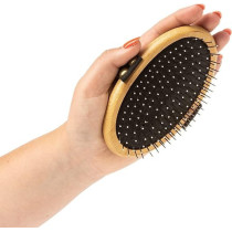 Mikki Bamboo Palm Brush, For Dog, Cat, Puppy With Medium And Thick Hair Coats, Ball Pin