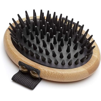 Mikki Bamboo Palm Brush, Moulting Massage Palm Brush For Gentle Grooming, Medium