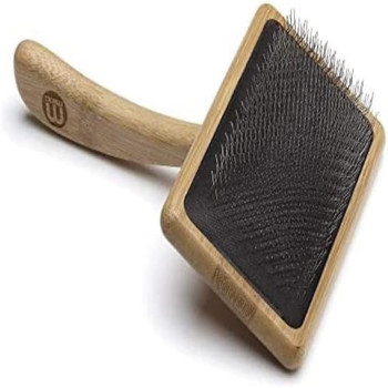 Mikki Bamboo Soft Pin Slicker Brush For Dog, Cat, Puppy, Large