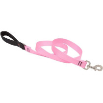 Lupinepet Basic Solids Padded Handle Dog Leash Thick, Pink, 4Ft