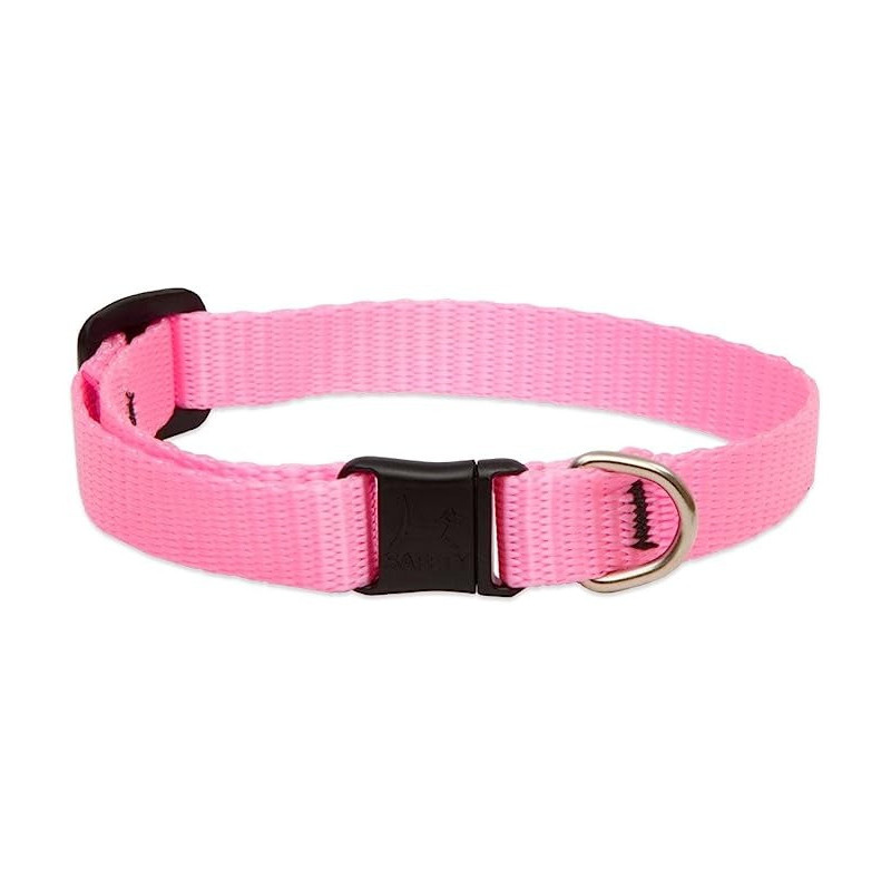Lupinepet Basic Solids Safety Cat Collar Adjustable Fit, Pink