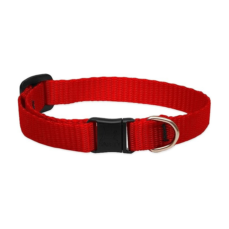 Lupinepet Basic Solids Safety Cat Collar Adjustable Fit, Red
