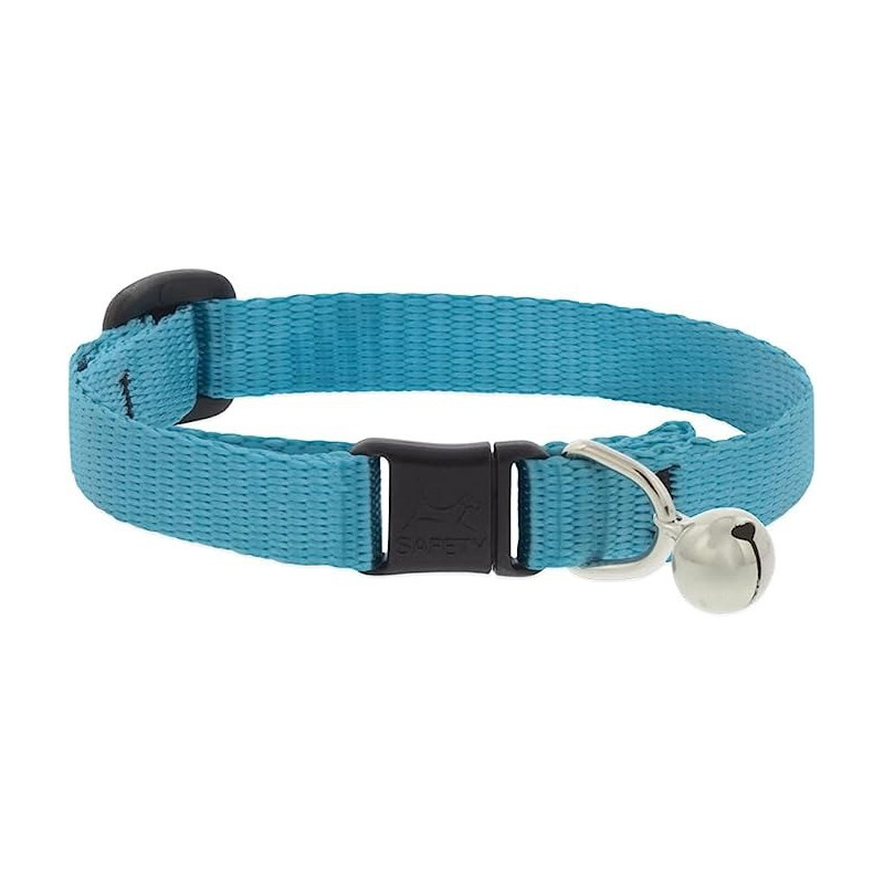 Lupinepet Cat Collar With Bell Basics, 1/2 Inch Width , 8/12 Inch, Aqua