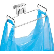 Interdesign Classico Over The Cabinet Plastic Bag Hanger, Chrome